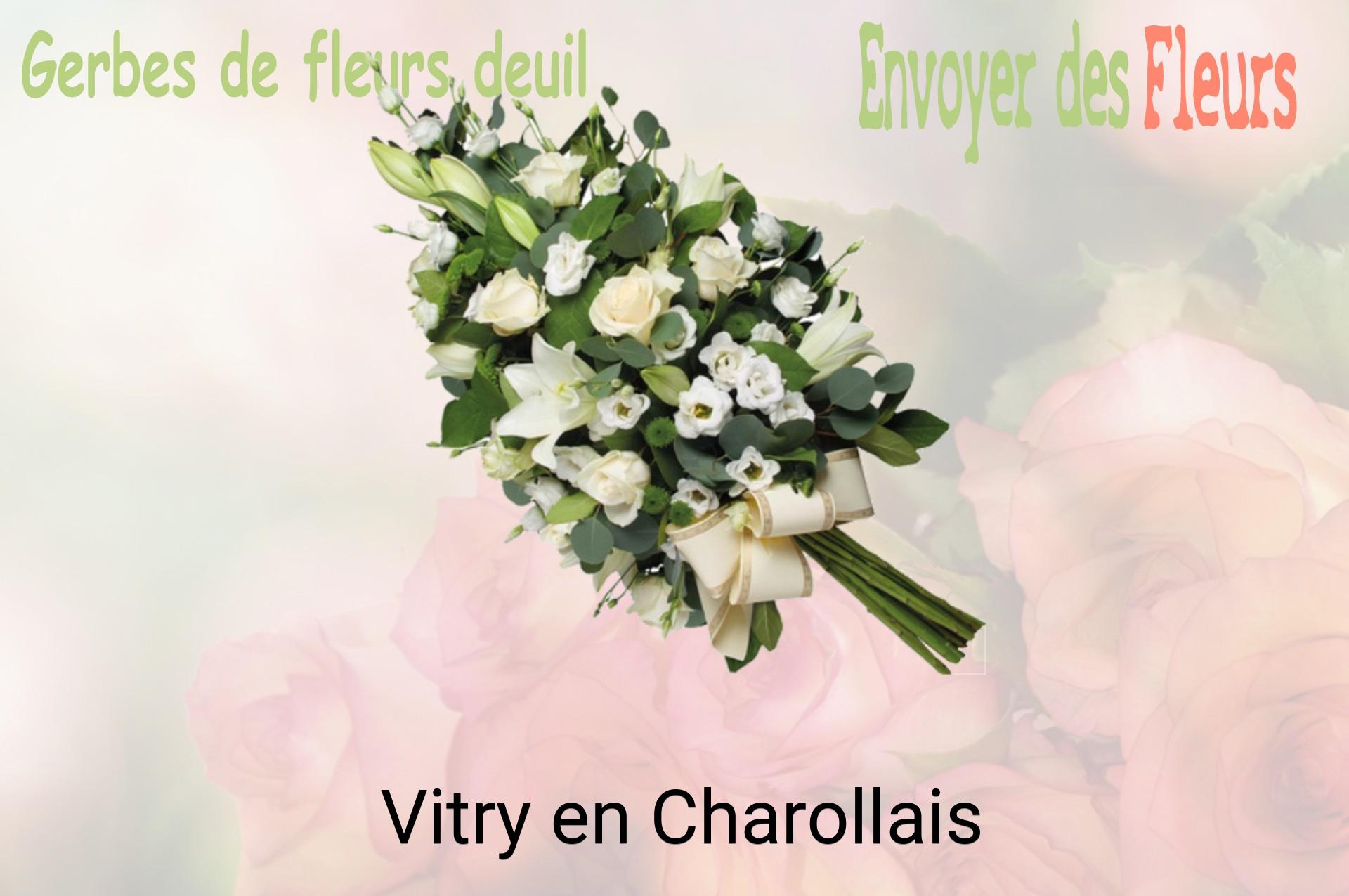 Gerbe de fleurs de deuil livrée à Vitry-en-Charollais